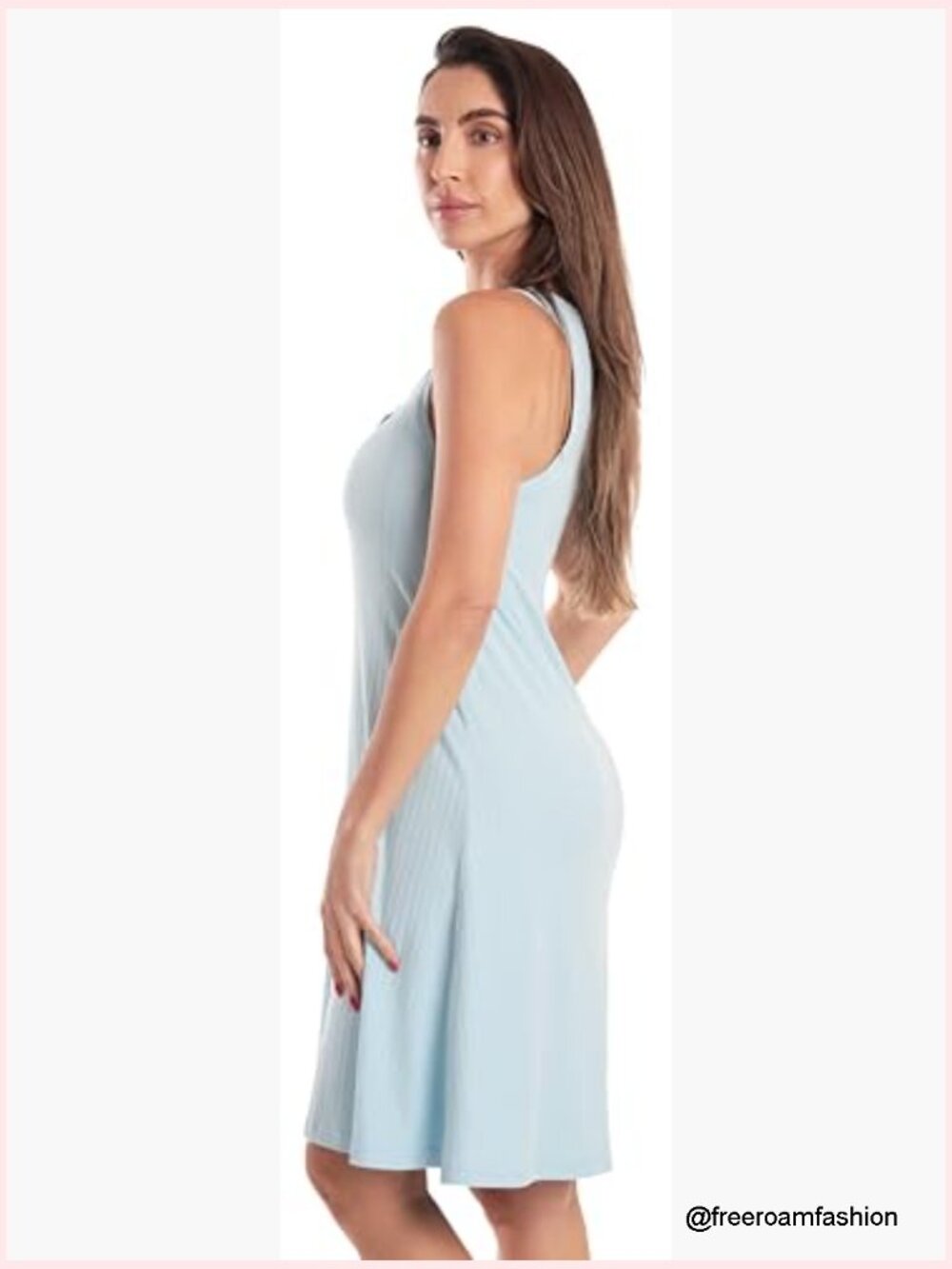 Sleeveless Henley Nightgown Soft Stretch Tank Sleep Shirt Dress Size M - Picture 3 of 6